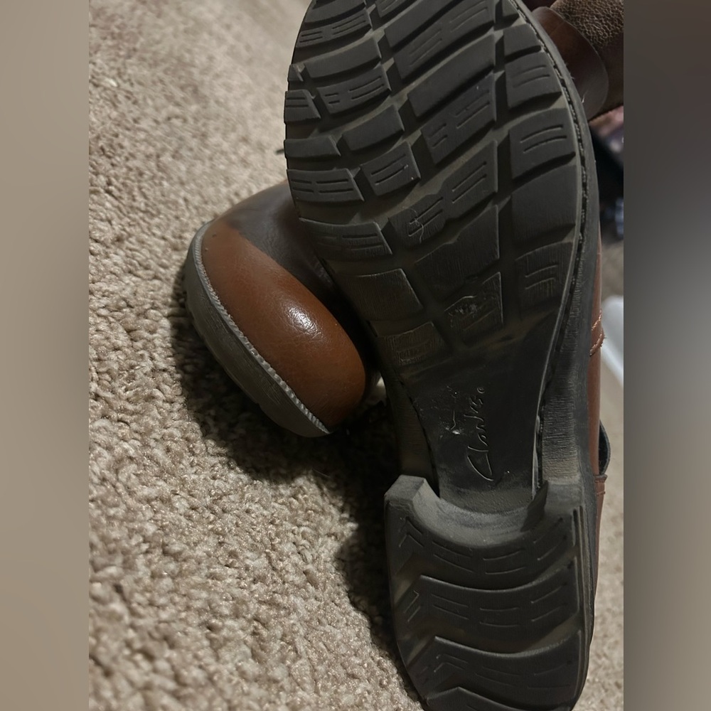 Clarks brown leather side zip boots - Picture 5 of 6